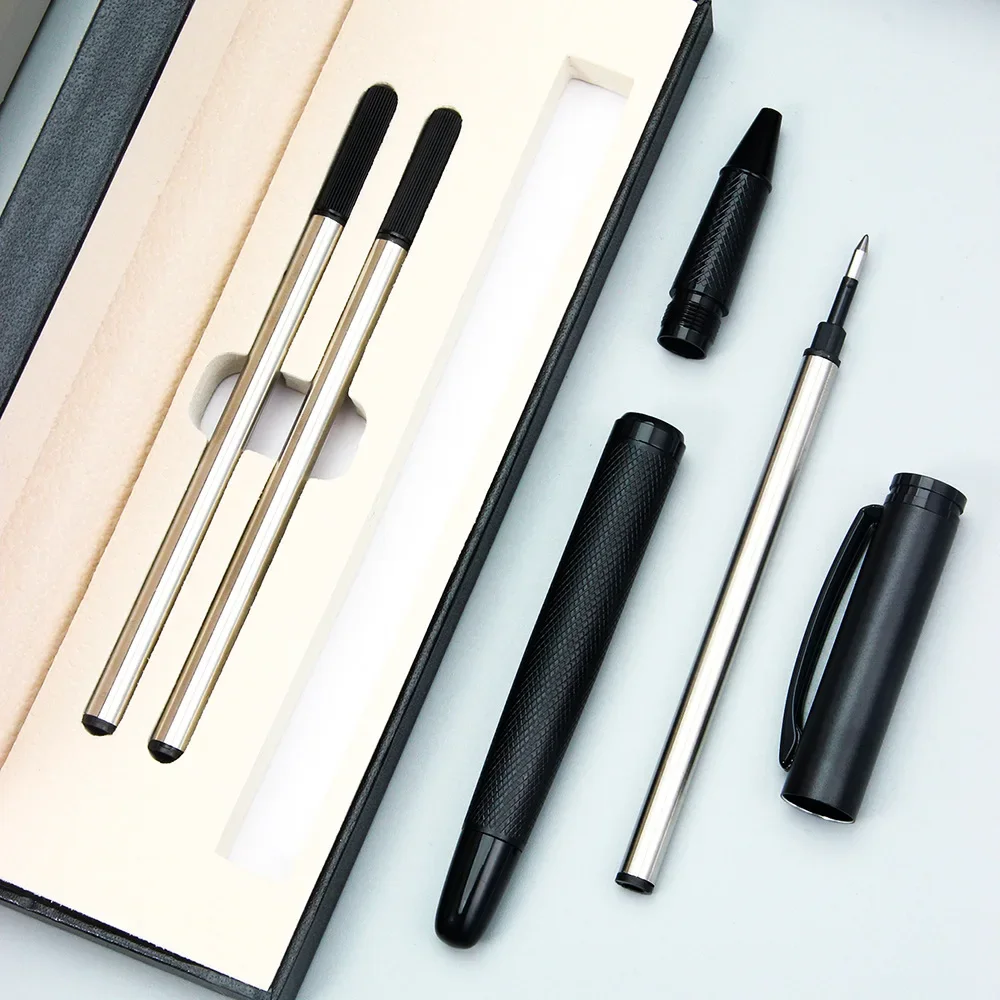 1 Set Luxury Metal Ball Point Pen Refill and Box Combination Pens for Business Writing Office Stationery Customized Logo Gift