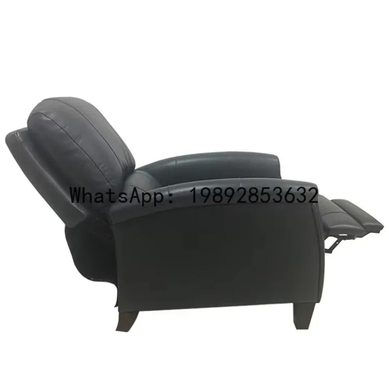 a-15 detachable wooden footrest rocking chair leather single sofa chair genuine leather sofa