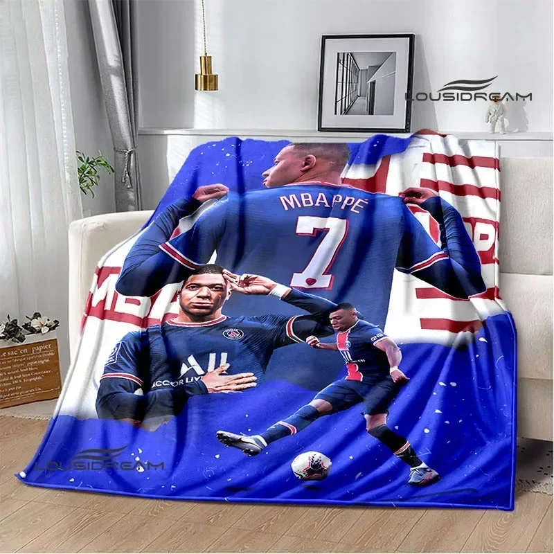 Coperte stampate 3D K-Kylian Mbappé Coperta calda Flanella Morbide e confortevoli Coperte da viaggio per la casa Fodere da letto Regalo di compleanno