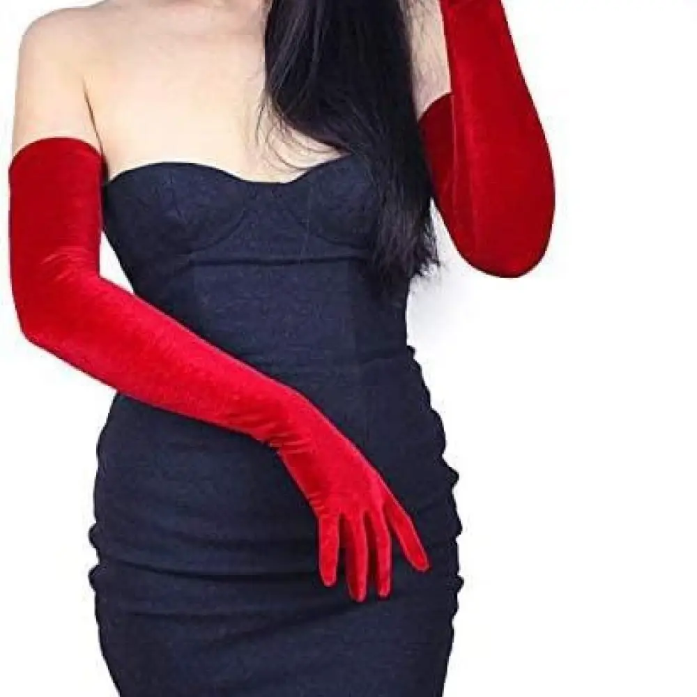 Long Velvet Gloves Women Winter Warm Sophisticated Opera Mittens Vintage Banquet Wedding Formal Party Dress Essential