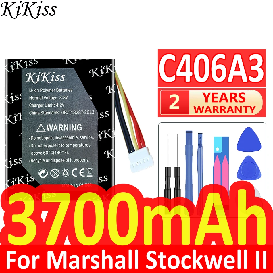 3700mAh KiKiss Powerful Battery C406A3 For Marshall Stockwell 2 II 2nd stockwell2 Bluetooth Wireless Speaker