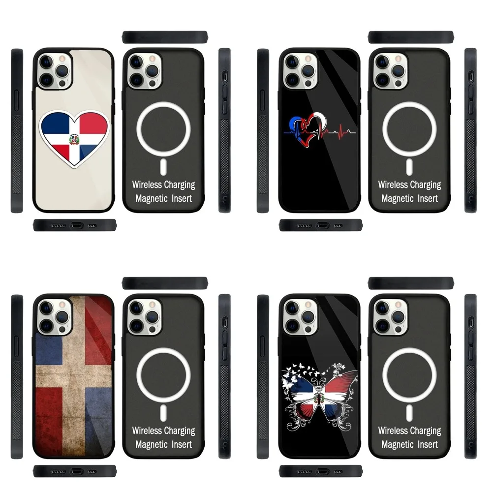 Dominican Republic Flag  Phone Case Strong Magnetic For IPhone 15,14,13,Pro,Max,Plus,11,12,Mini For Magsafe Wireless Charging