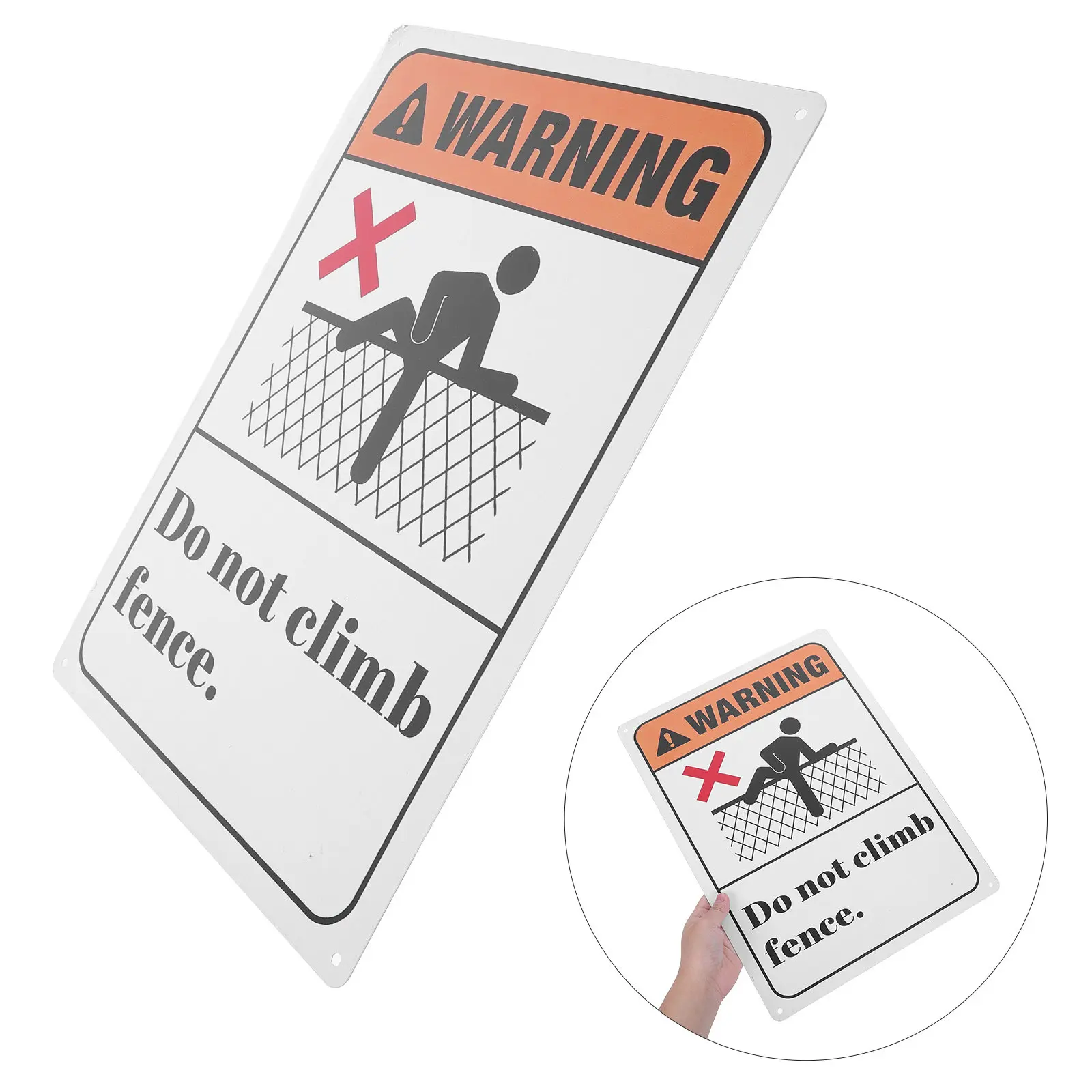 Weatherproof Metal Do Not Climb Fence Sign Outdoor Yard Garden Safety Warning Security Notice Do Not Climb on Fence
