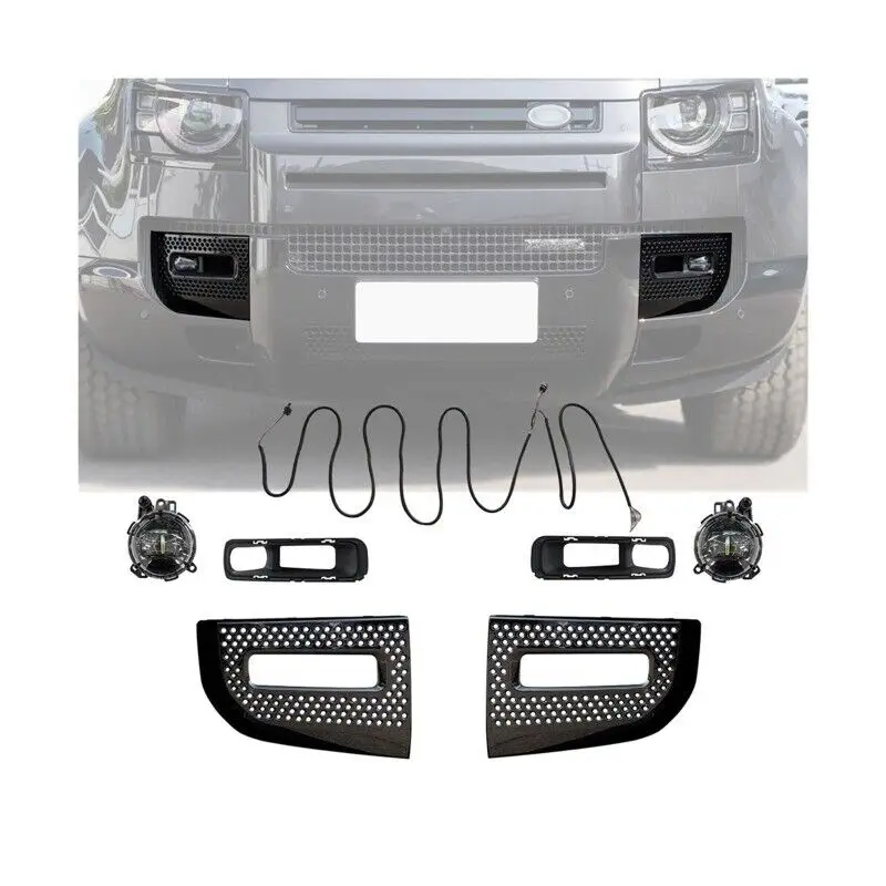 For Land Rover Defender 90/110/130 LED bright black front fog light auto parts