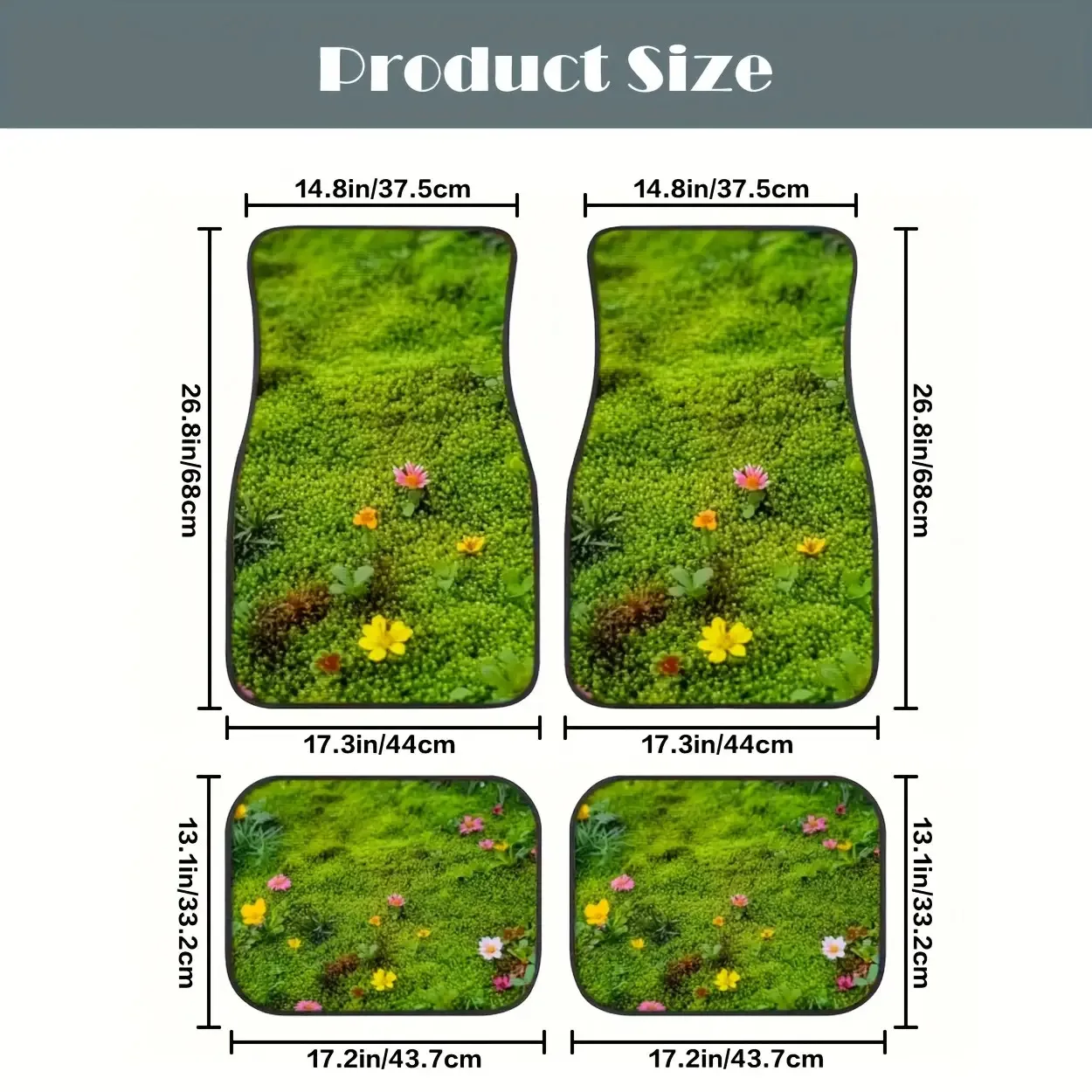 Set Of 4 Universal Car Floor Mats With Digital Print Patterns, All-Weather Protection, Halloween And Christmas Themed Car Interi 3