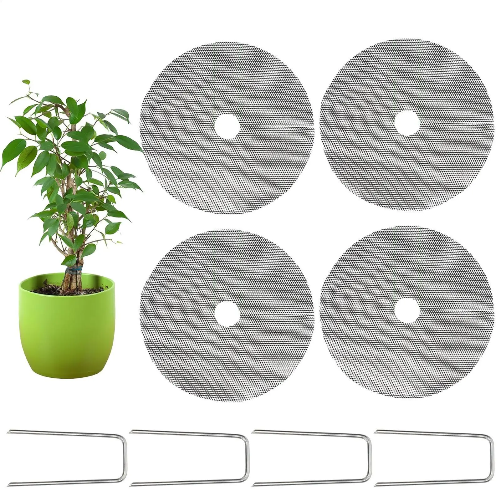 4pcs Plant Pot Soil Protection Cover Cuttable Planter Mesh From Animals Soil Protector Covers For Garden Flower Tomato Bonsai