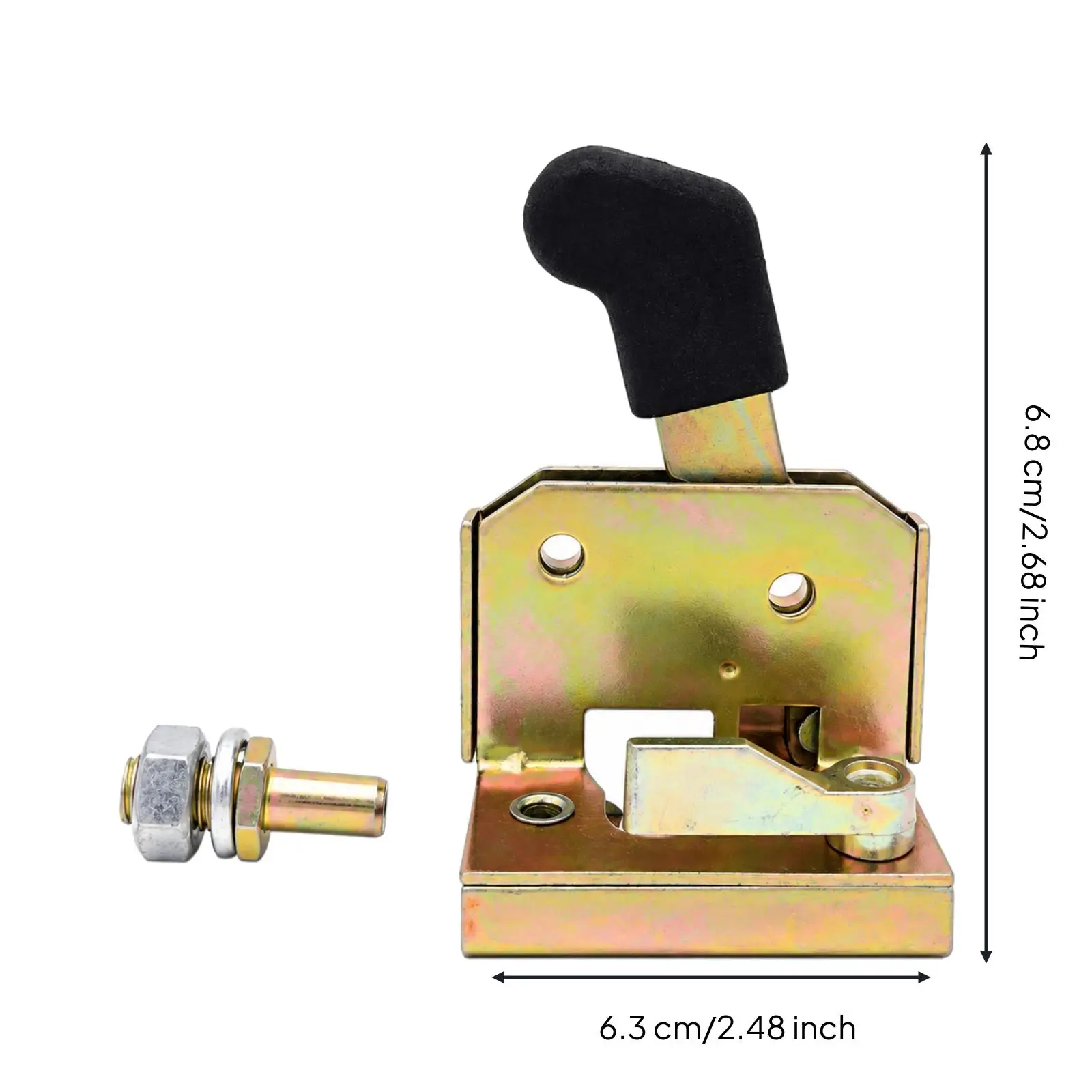 Metal Car Door Lock Assembly for Electric Work Vehicle with Black Lever Handle and Lock Post