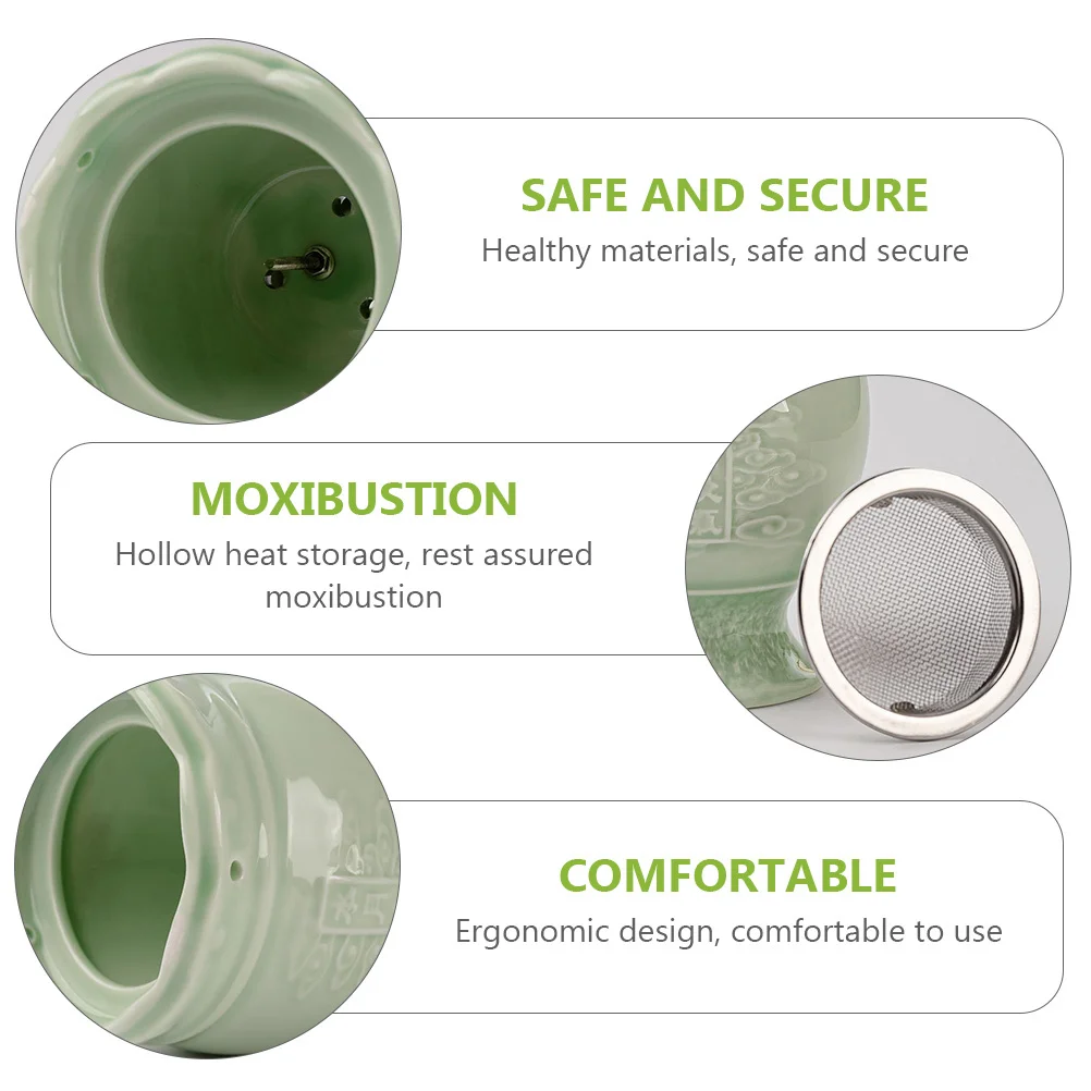 

1Set Ceramic Moxibustion Pot Durable Reusable Healthy Physiotherapy Device Body Massager Lightweight Easy to Use Cleans
