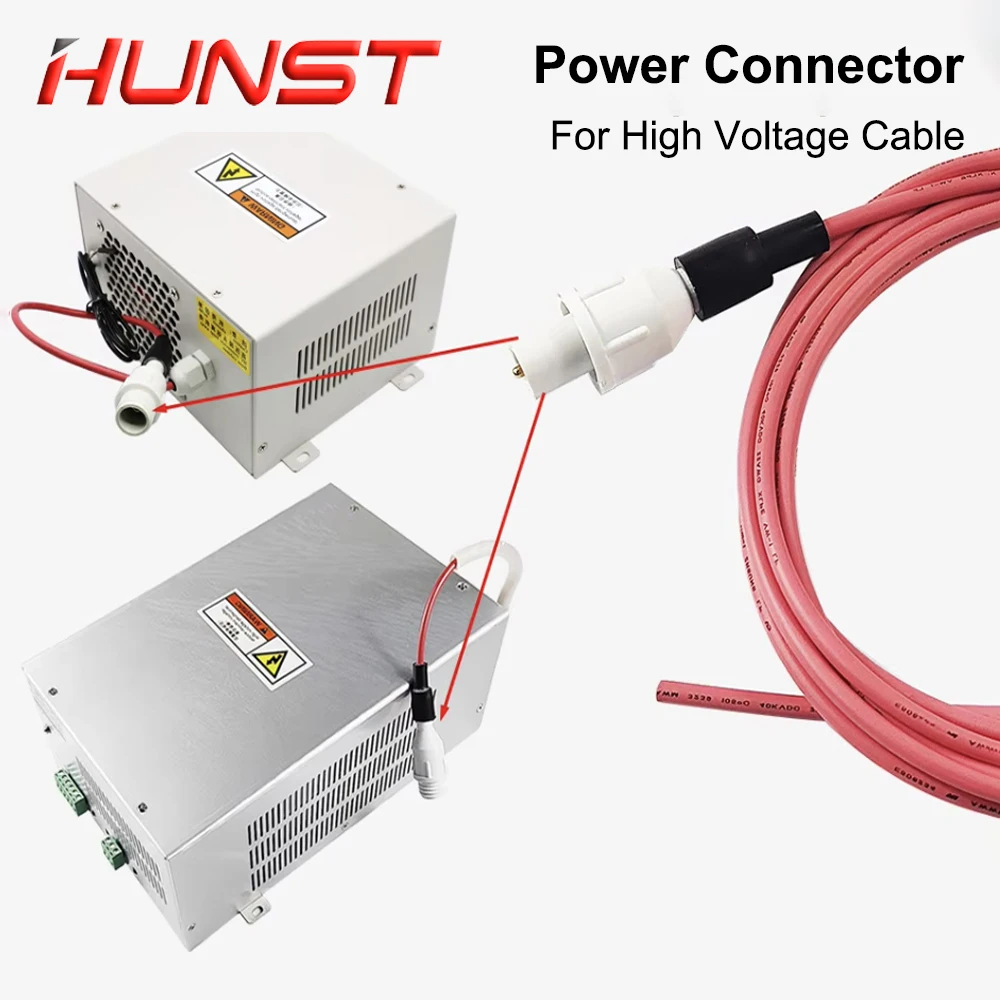 HUNST High Power Adapter Laser Power Connector for CO2 Laser Tube High Voltage Cable Accessories