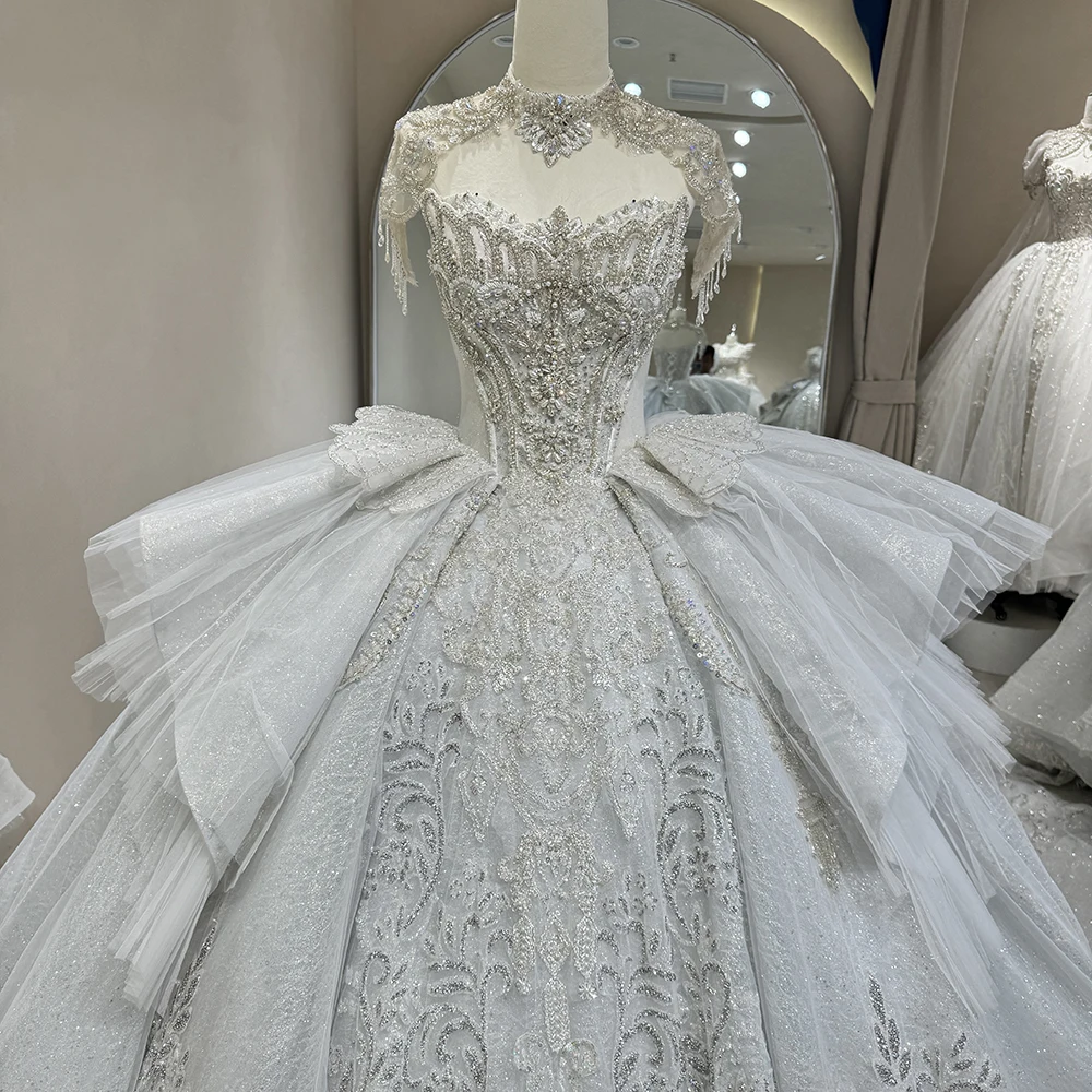 Vestido de novia personalizado con cuentas y cristales exquisitos, vestido de novia sin tirantes, cola de corte, плаajtе сudenдебное Bride Br