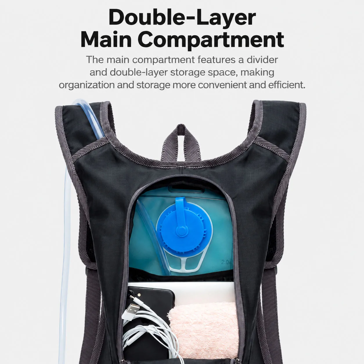 Outdoor Hydration Backpack Cycling Running Bag Lightweight Hiking Backpack Water Tube Outlet Reflective Sports Travel Pack