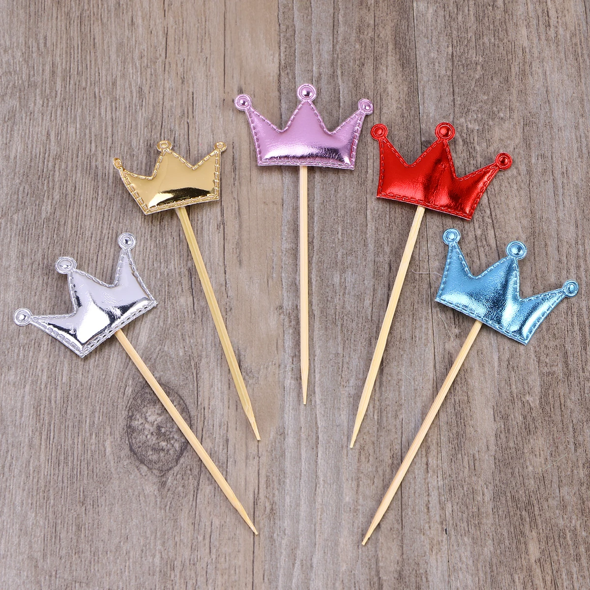 

10 Pcs Cake Decoration Picks Crown Shaped Birthday Party Supplies Food Grade Toothpicks Cupcake Toppers Cake Picks