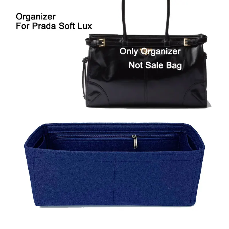 Organizer Insert For Prada Bonnie Soft Lux Leather Bag, Felt Bag-in-Bag Inner Liner, Bag Shaper, Ultra-Light Storage Divider Bag