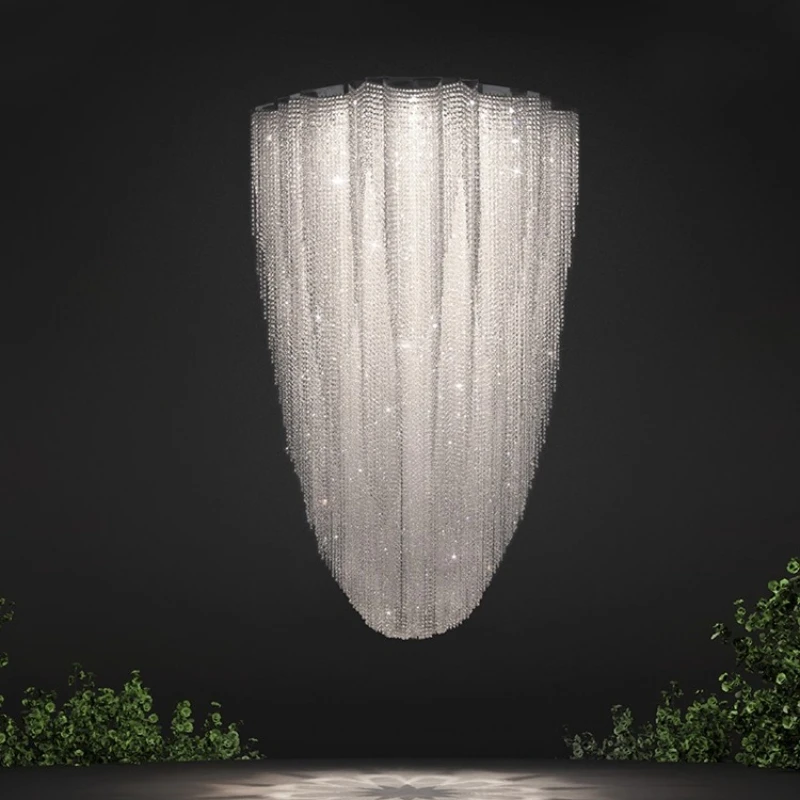 

Duplex building chandelier living room stairwell luxury atmosphere Egyptian crystal lobby