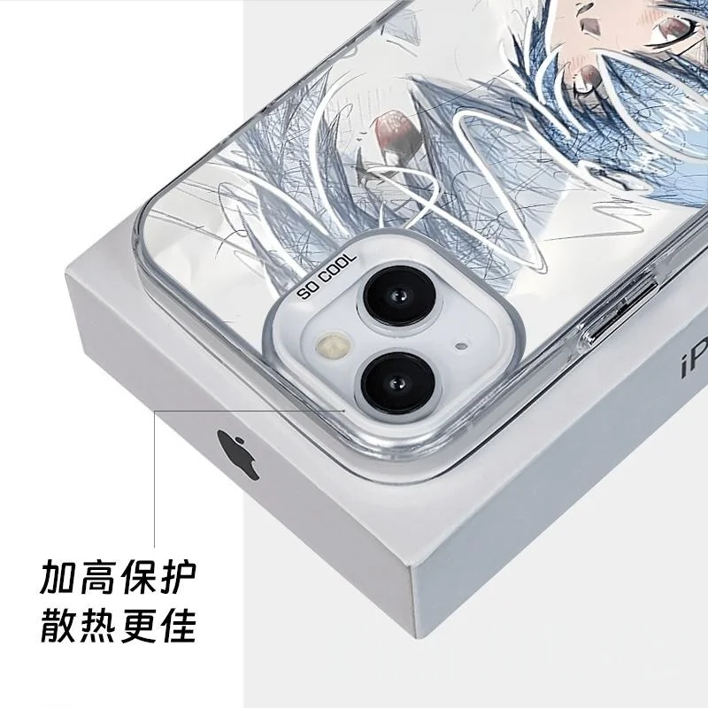 Quente bonito menina ayanami rei caso de telefone para iphone 17promax 17 16 15 14 13 12 11 pro max plus ar mini 17pro anime collant capa