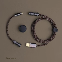 Customized Metal USB Type-C Single Crystal Copper Silver Plated Data Charging Cable for Mechanical Keyboard Aviation Plug Cable