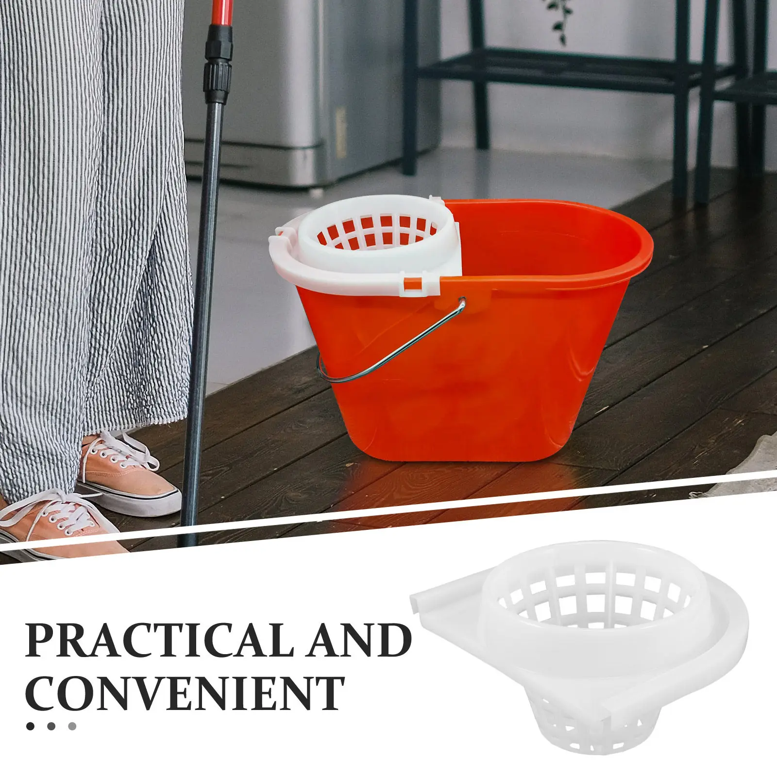Humanized Design Mop Bucket Drainage Basket Thickened Plastic Construction Easy Installation Mopping Drainage Basket Mop Bucket