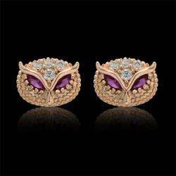 1 Pair Owl Drop Earring Simple Gold Color Stainless Steel  Christian Earrings for Women Religious Fashion Jewelry Gift
