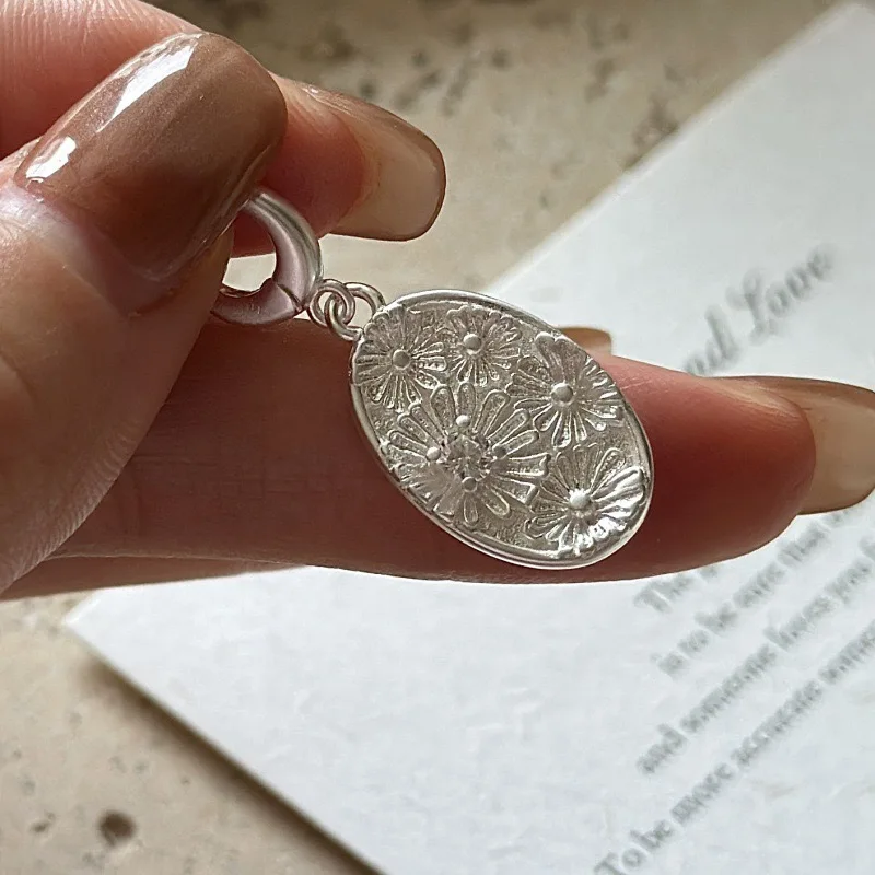 S925 Sterling Silver Necklaces For Women Simple Fashion Minimalist Pendant Necklaces Daisy Flower Necklace Birthday Gift