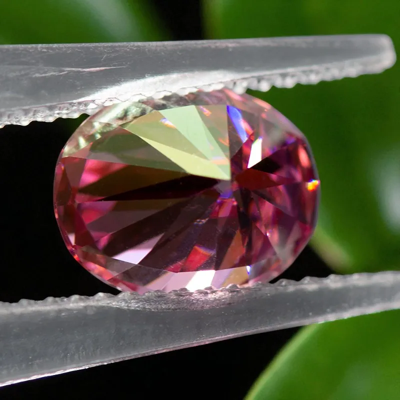 

Oval Cut Moissanite Loose Stone Pink Color Gemstone Lab Created Heat Diamond Jewelry Making With Certificate