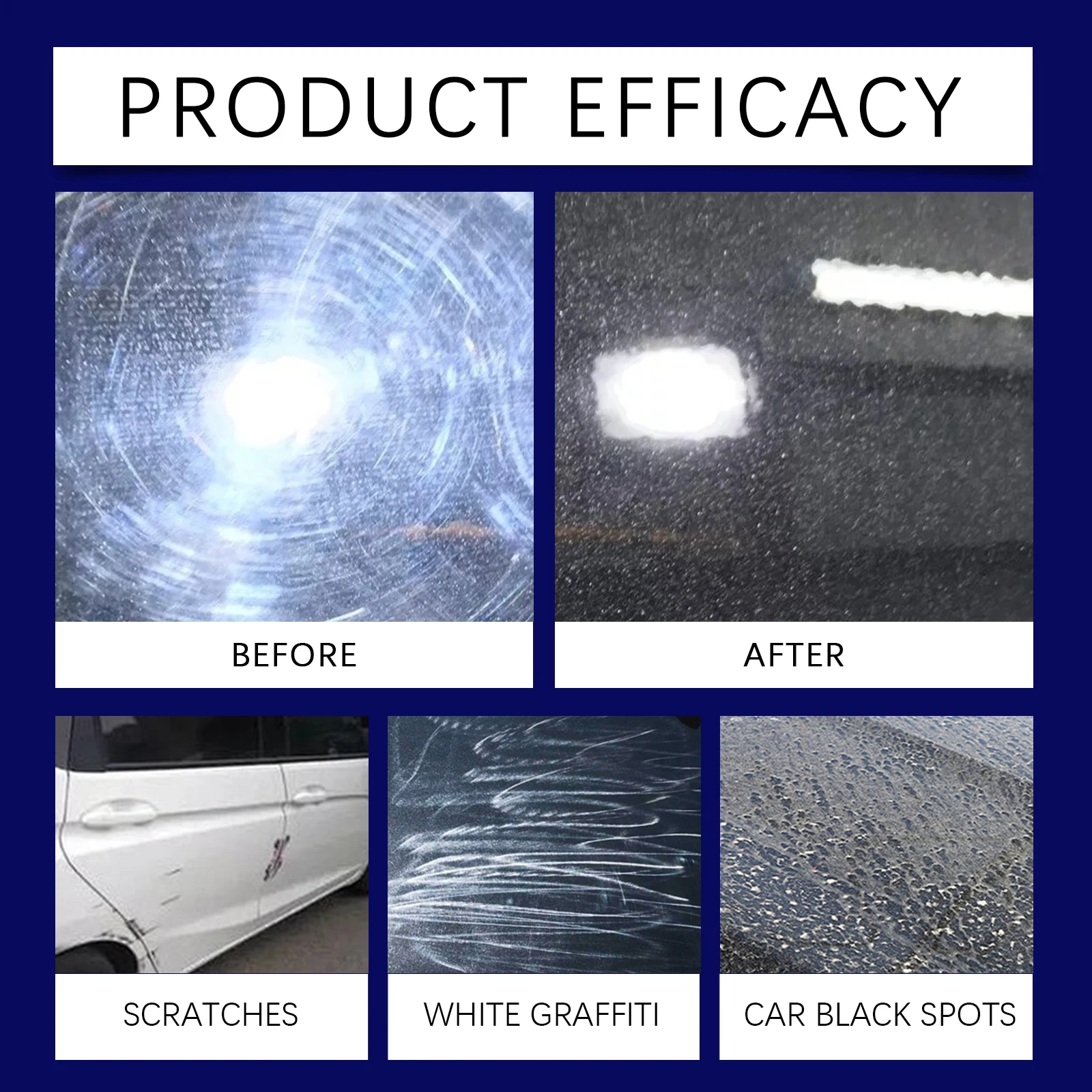 Car Scratch Remover Spray Instant Paint Repair Gloss Clear Coat Safe Removal for Swirl Marks Easy Spray Wipe Application 100ml
