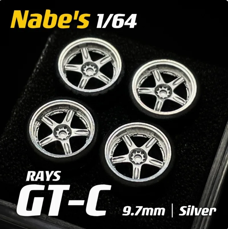 Resin Wheels 1/64 Nabes X Chika GT-C/SW388/NT03RR 8.9/9.7/9.8mm Car Modified Wheel Hub Rubber Tires Suitable for 1:64 Model Cars