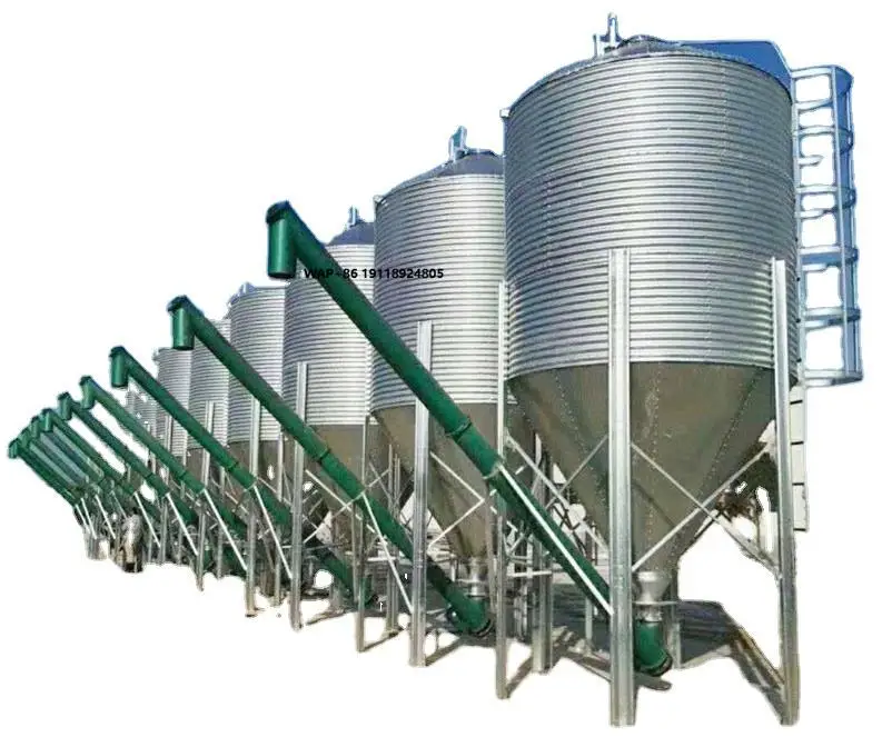 

GREAT FARM Factory Outlet Breeding Silo Customized Animal Husbandry Pig Feed Silo Galvanized Sheet Feeder Tower