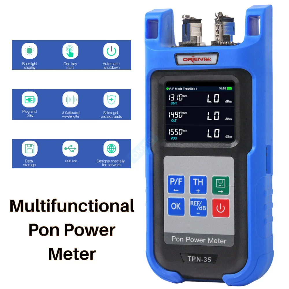 Imagem -02 - Medidor de Energia Óptica Tpn35 Pon Network Tester Tester Otdr sc Upc sc Apc Novo 1310 1490 1550nm 2024