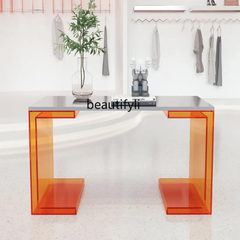 xz1yj Clothing Store Zhongdao Display Stand Acrylic Transparent Display Stand Table-Console Display Rack