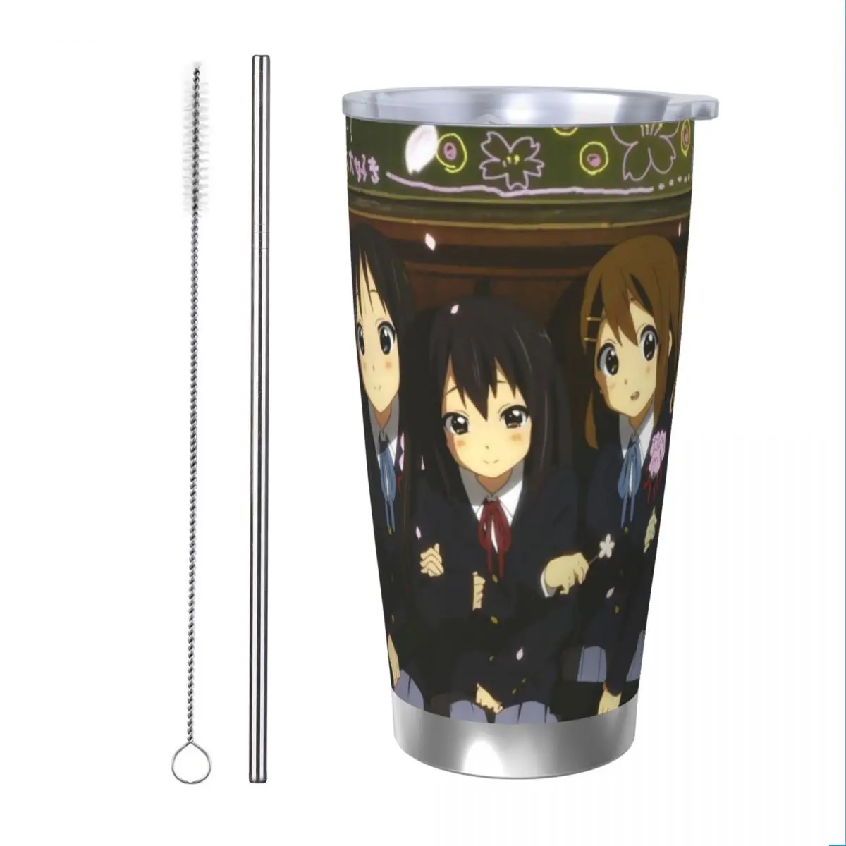 Japanese Anime K-On! 20oz Cup Large Capacity Car Mug Leak-proof Juice Coffee Cup Food Grade