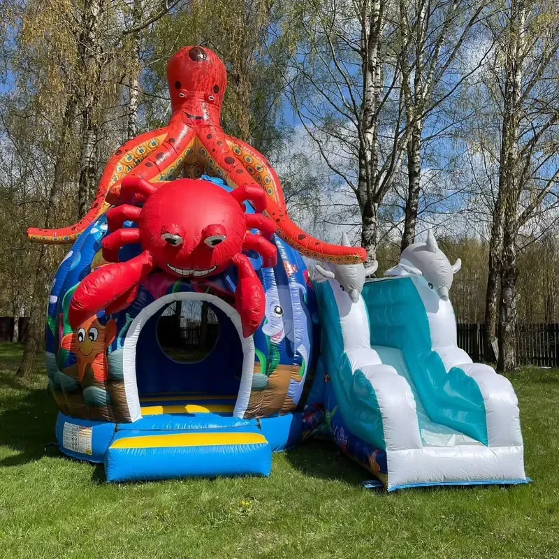 Outdoor Ocean Animal Bouncy Castle Inflatable Bouncy Castle Kids Jumping Castle Octopus Crab Inflatable Slide Combo for Party