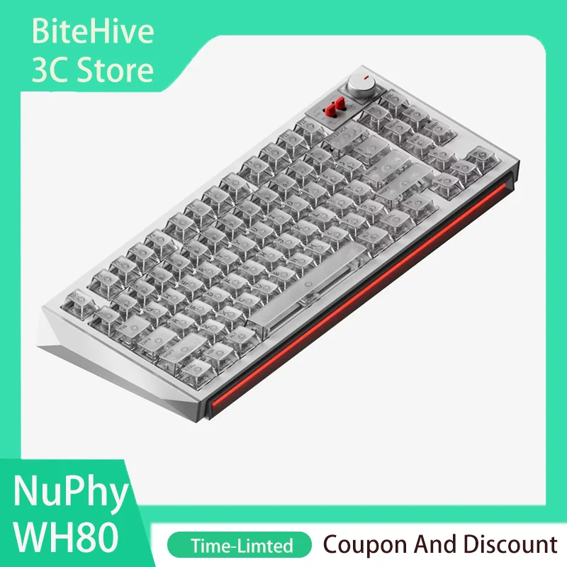 NuPhy WH80 HE Gaming Keyboard Hall Effect Switch Support 0.005mm Rapid Trigger DKS SOCD MT TGL Dynamic RGB BT 2.4G Wireless