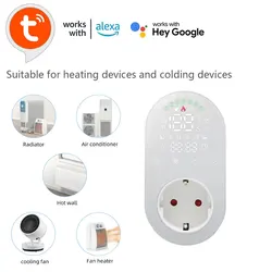 Tuya Akıllı Ev WiFi Dijital Termostat Isıtma Termostatı Kontrol Soketi Sıcaklık 16A Fiş Uygulaması Alexa Google Home ile