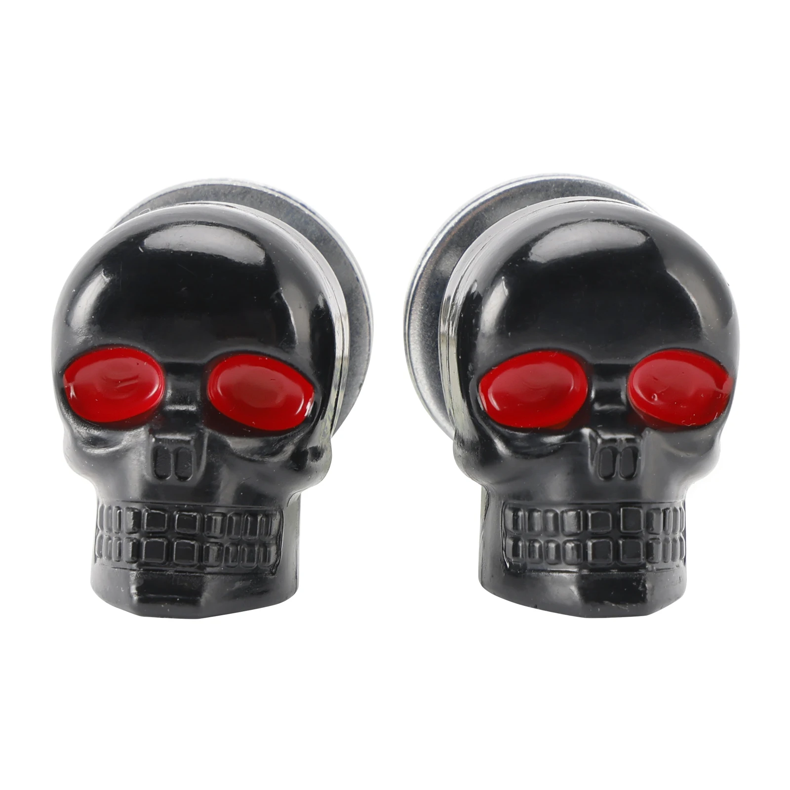

Topteng 2x Motorcycle Bike Plastic Black Skull License Plate Bolt On Screw On Frame Nut