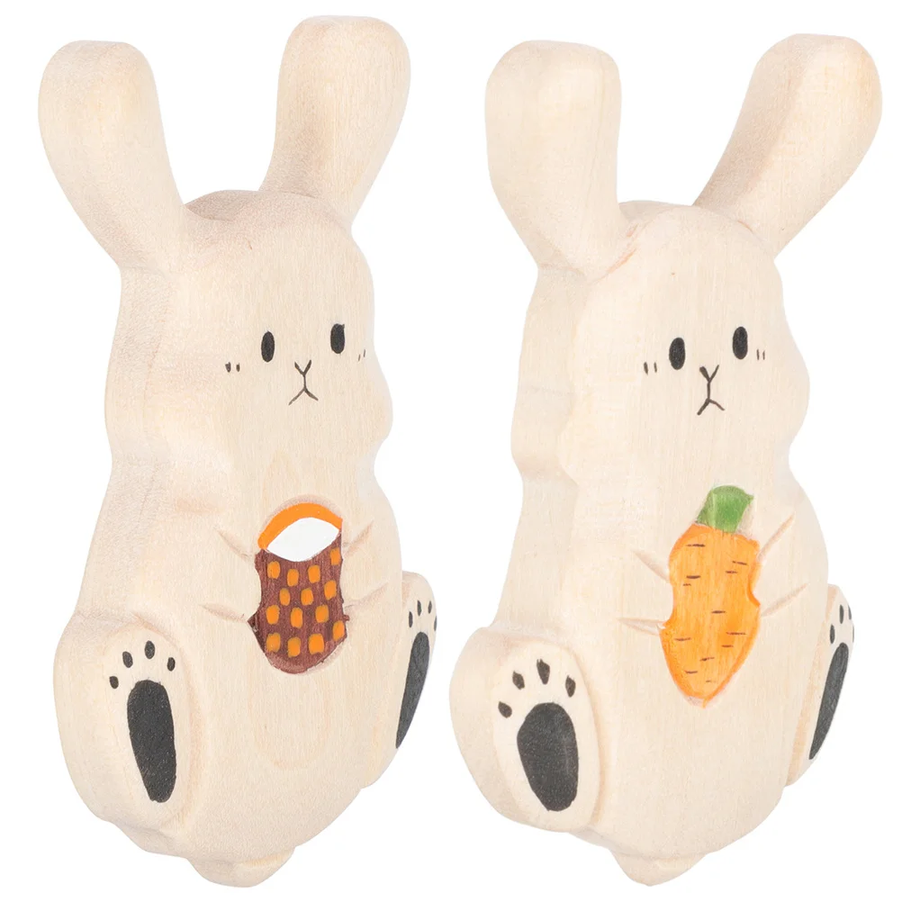 

2Pcs Refrigerator Magnets Wooden Cartoon Bunny Design Magnetic Fridge Decor Home Kitchen Accessories Multifunctional Small