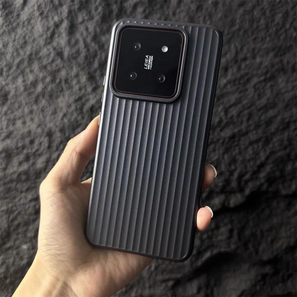 Origianl ag matte Streifen durchscheinende harte Rüstung Fall für Xiaomi 14 13 Pro Ultra 14pro Luxus kamera Schutz Kunststoff abdeckung