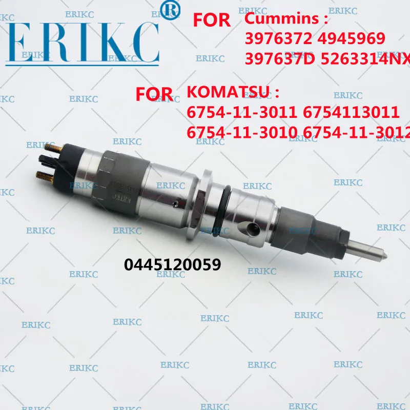 

ERIKC 0445120059 Diesel CRail Injector 0 445 120 059 Nozzle Oem 0 433 175 449 FOR Cummins : 3976372 4945969 397637D 5263314NX