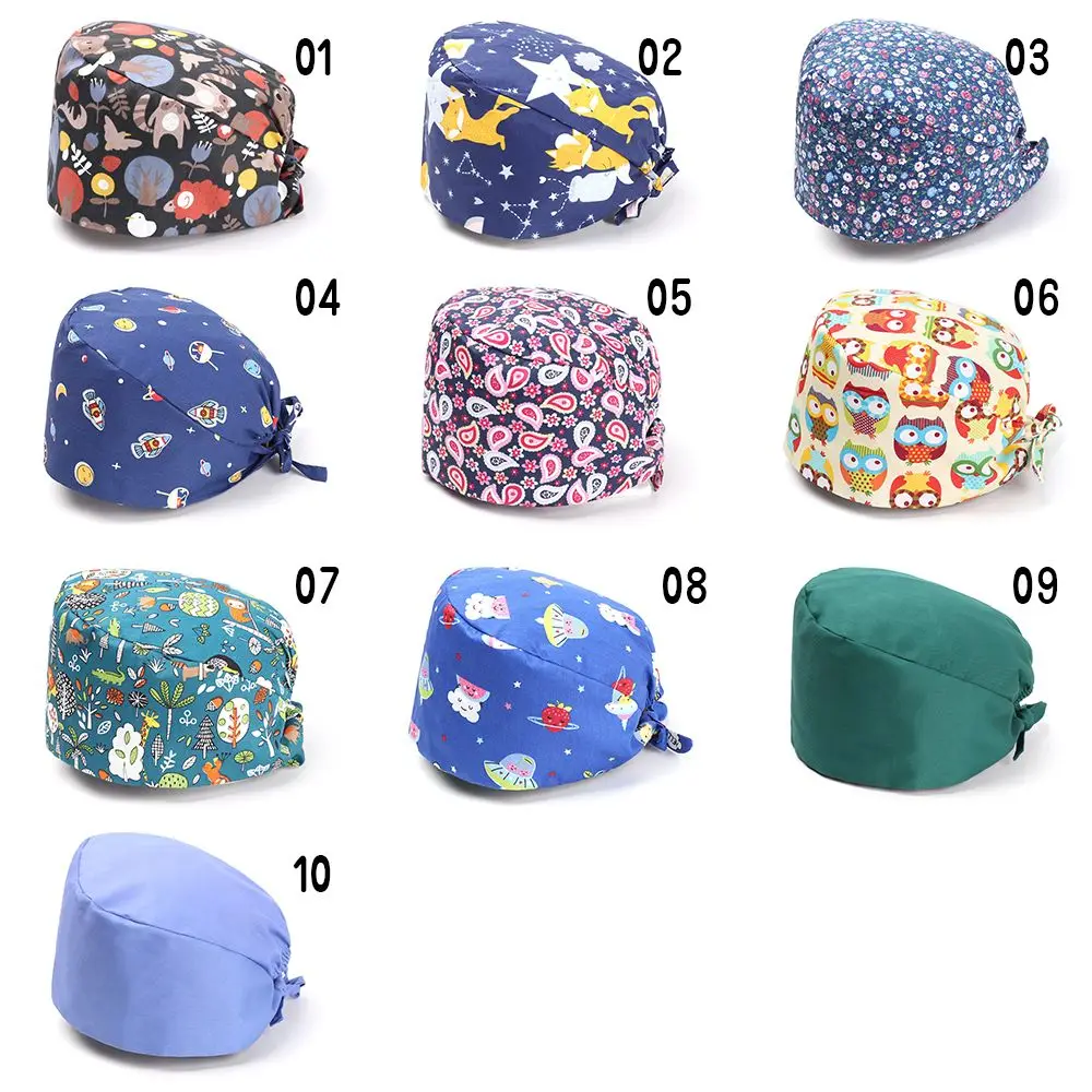 مرنة للمنزل جولة رقيق قبعة طباعة قبعات فرك قبعة الأزهار منتفخ