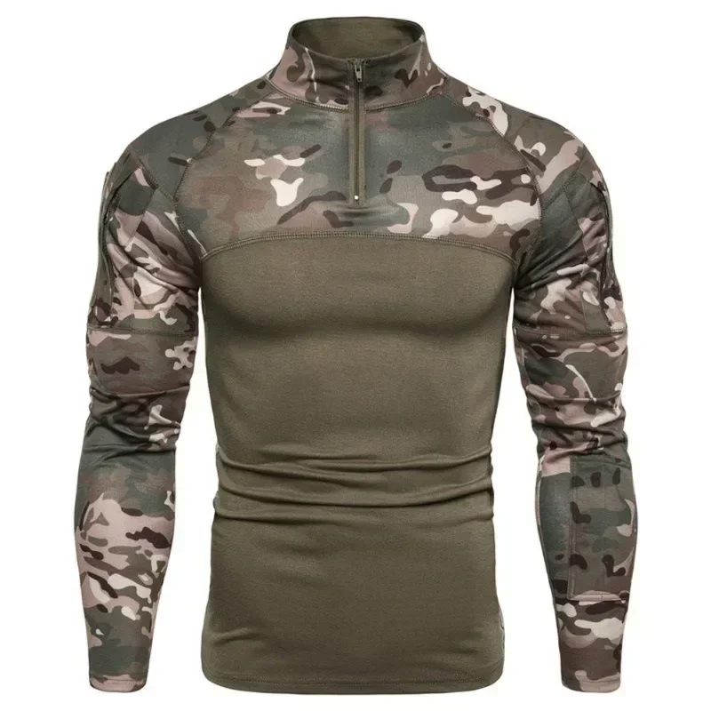 Men\'s Camouflage Long Sleeve T-shirt Fashion Casual Sports Outdoor Military Long Sleeve Shirt