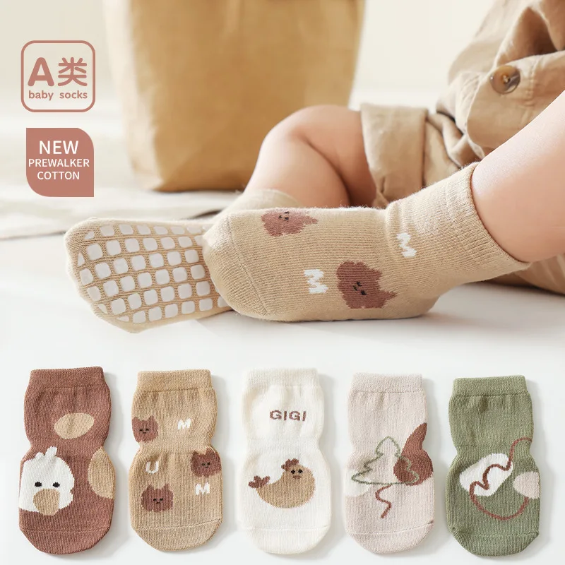 Autumn Winter Baby Socks Children Floor Socks Combed Cotton Baby Non-Slip Toddler Socks Newborn Cartoon Cotton Socks