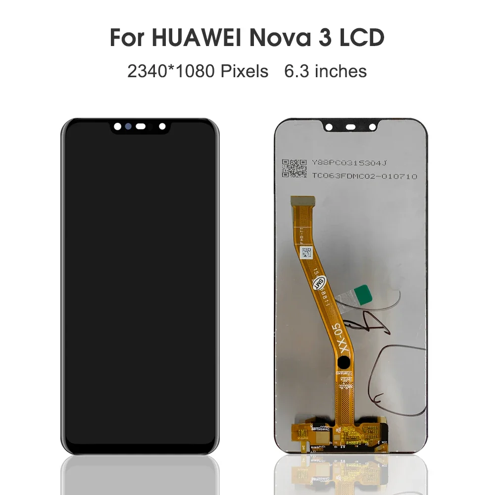 6.3\'\'For HUAWEI Nova 3 For Nova3 PAR-AL00 LX1M LX1 LX9 TL20 LCD Display Touch Screen Digitizer Assembly Replacement