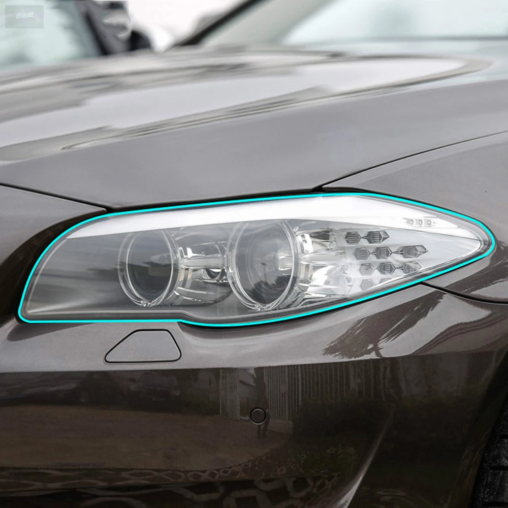 لسيارات BMW 5 Series GT F07 F10 F11 G30 G31 2 قطعة المصباح الأمامي للسيارة طبقة رقيقة واقية كشافات شفافة سوداء ملصق من البولي يوريثان الملحقات