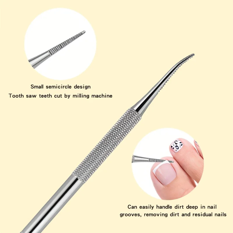 ชุดทําความสะอาดเล็บสแตนเลส 3 ชิ้น, ชุดกําจัดหนังกําพร้าสแตนเลส, ที่กันเล็บและเครื่องมือทําเล็บเท้า, ช้อนเล็บโค้ง