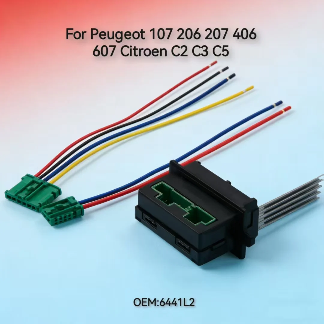 

Для Peugeot 107 206 207 406 607 Citroen C2 C3 C5 Резистор вентилятора автоматического кондиционера Регулятор 5,0 1 Обзор 6441L2