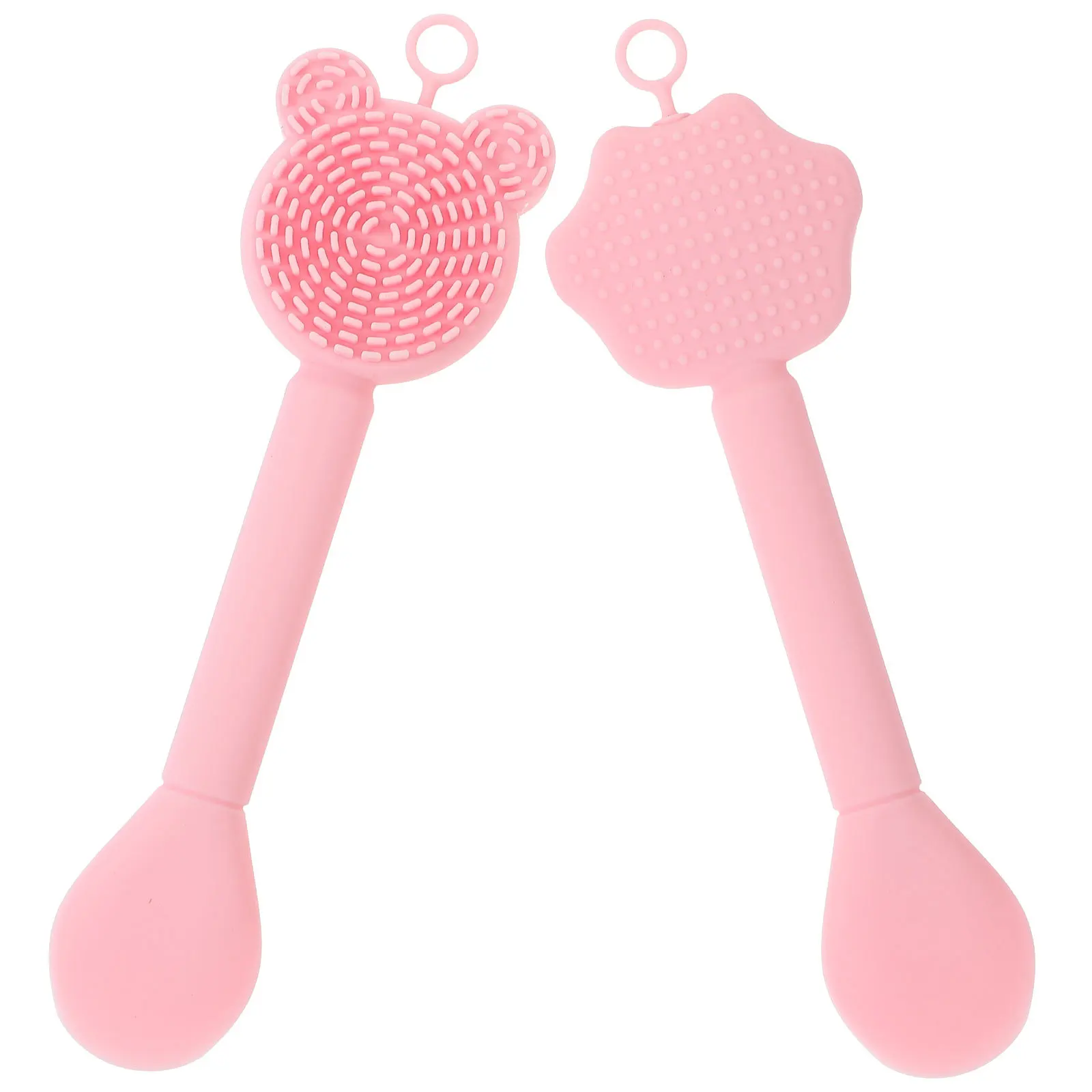 2 stuks siliconen gezichtsmasker applicator dubbelzijdige gezichtsborstel schattig ontwerp gezichtsreiniging scrubber zachte huidreiniger