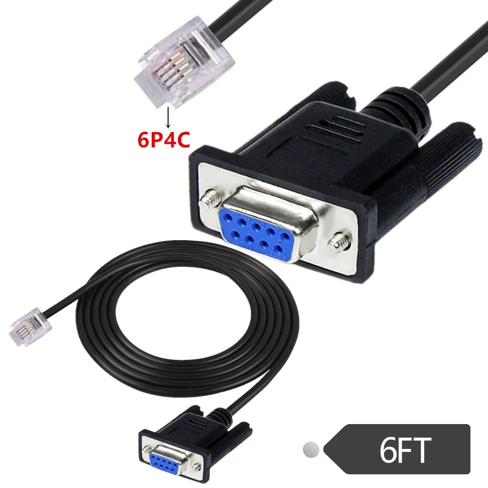 

1pc 6FT DB9 Female RS232 to RJ11 6P4C Serial Console Adapter Cable for APC AP7800 AP7900 RS232 940-0144A