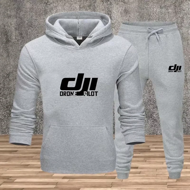 

Men's printed long-sleeved sweatshirt, men's casual sports trousers, fashionable autumn and winter jogging sports men's set