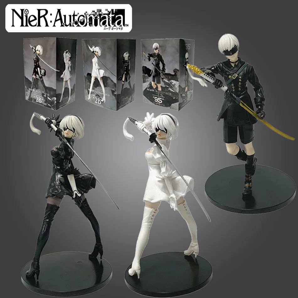 

Nier Automata 2B 9S Standing Position Game Figure Mechanical Lifeform Statue Collection Desktop Decoration Toys Gifts