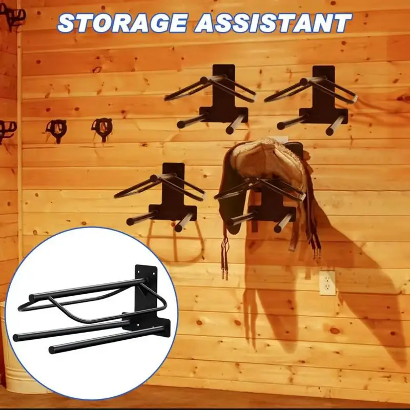 Wall Hunging Saddle Holder Wall Metal Storage Holder For Bridle Multifunctional Horse Bridle Rack With Screw For Clothes Scarves