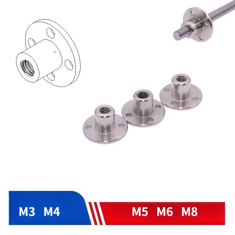 M3 M4 M5 M6 M8 Flange Coupling Nut Inner Diameter 3~8mm Is Suitable For The Threaded Shaft Of The Motor